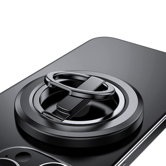 Dteck Magnetic Phone Ring Holder , Metal Ring Holder 360° Rotation Magnet Grip Ring Stand Finger Kickstand Compatible with for iPhone 17 Pro Max 16 15 14 13 12 Pro,MagSafe Accessories,Black