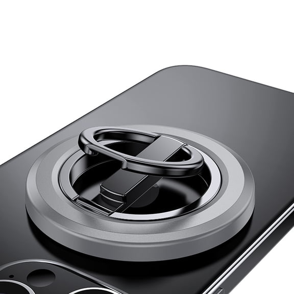 Dteck Magnetic Phone Ring Holder , Metal Ring Holder 360° Rotation Magnet Grip Ring Stand Finger Kickstand Compatible with for iPhone 17 Pro Max 16 15 14 13 12 Pro,MagSafe Accessories,Gray