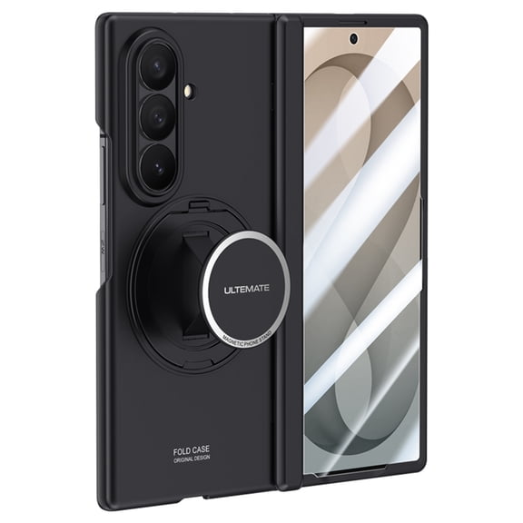 Dteck Magnetic Ring Stand Privacy Screen Protector For Samsung Galaxy Z Fold 8 Ultra, Shockproof Full Hinge Protection Cover, Black