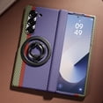 thumbnail image 1 of Dteck for Samsung Galaxy Z Fold 6 Case with Removable Magnetic Ring Stand, Military Grade Shockproof Case with Screen Protector, Carbon Fiber Texture Hinge Protection for Z Fold 6,Purple, 1 of 6