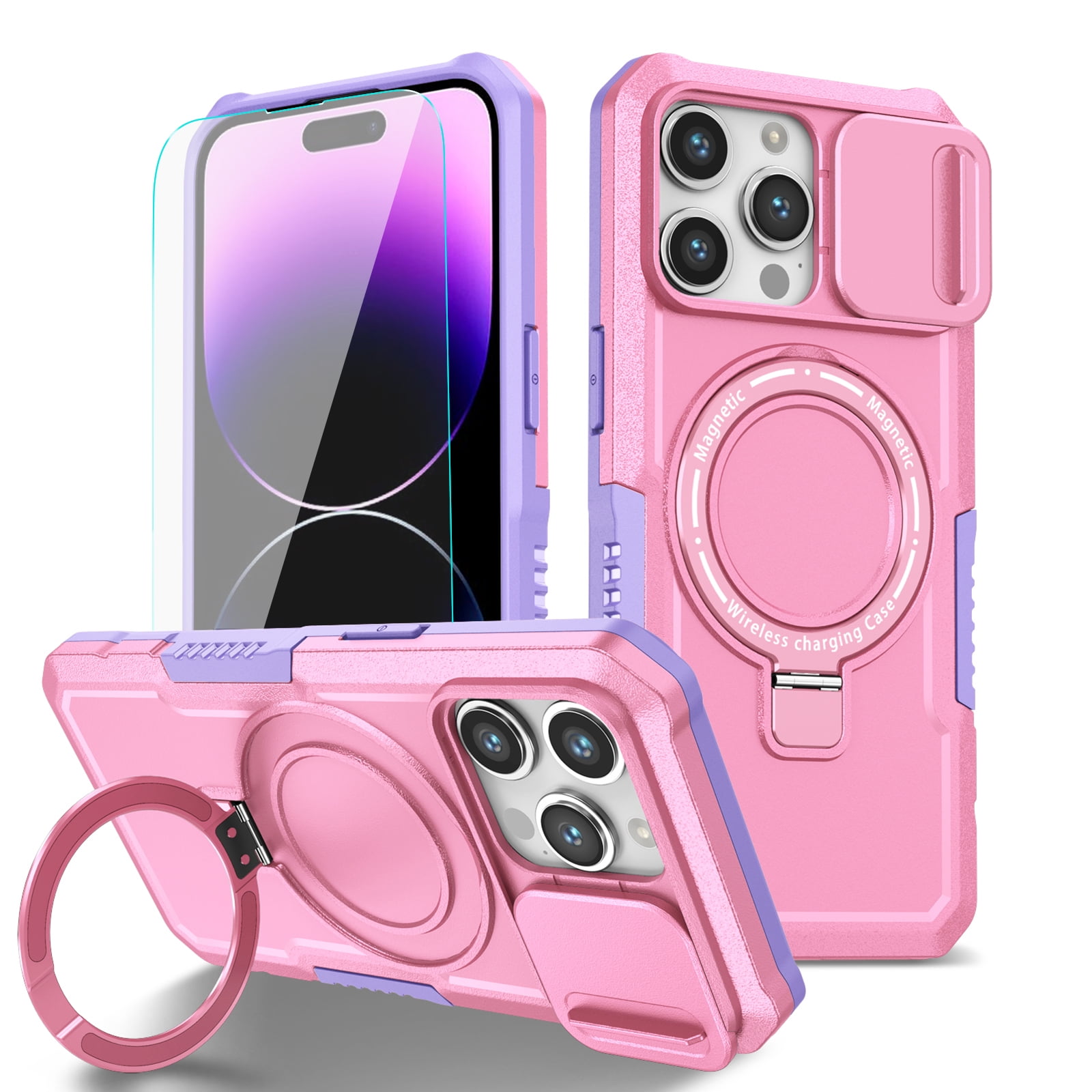 For Apple iPhone 15 Pro Max Case For iPhone 15 Pro Max Magnetic Ring Stand  Holder Capa Armor Back Hard Cover for iPhone 15 Pro - AliExpress