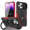 thumbnail image 1 of Dteck Magnetic Ring for iPhone 15 Pro Max Case with Invisible Stand, Compatible with MagSafe, Military Grade Drop Protection Heavy Duty Shockproof Bumper Protective Case,Black + Red, 1 of 10