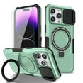 thumbnail image 1 of Dteck Magnetic Ring for iPhone 15 Pro Max Case with Invisible Stand, Compatible with MagSafe, Military Grade Drop Protection Heavy Duty Shockproof Bumper Protective Case,Light Green, 1 of 10