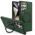 thumbnail image 1 of Dteck Magnetic for Samsung Galaxy S23 Ultra Leather Case,360° Adjustable Ring Stand Case Compatible with Magsafe Shockproof Protective Slim Phone Cover for Men Women,Darkgreen, 1 of 8