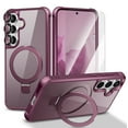 thumbnail image 1 of Dteck Magnetic for Samsung Galaxy S25 Case with Screen Protector Camera Lens Cover, Compatible with MagSafe, Military Grade Drop Ring Holder Translucent Slim Hard Back Soft Edge,Winered, 1 of 9