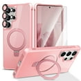 thumbnail image 1 of Dteck Magnetic for Samsung Galaxy S25 Ultra Case with Screen Protector Camera Lens Cover, Compatible with MagSafe, Military Grade Drop Ring Holder Translucent Slim Hard Back Soft Edge,Pink, 1 of 9