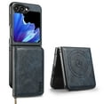 thumbnail image 1 of Dteck Magnetic for Samsung Galaxy Z Flip 6 Case with Detachable Wallet Zipper Pocket, Compatible with MagSafe, PU Leather Credit Card Holder Slot Protective Cover for Samsung Z Flip 6,Blue, 1 of 4