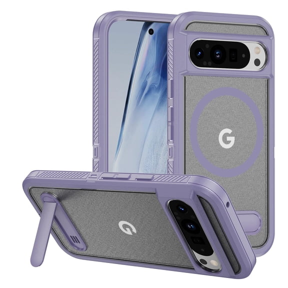 Dteck Magnetic & Seamless Stand for Google Pixel 8A, Compatible with MagSafe, Military Grade Drop Protection, Slim Frosted Rugged Kickstand Phone Case for Google Pixel 8A,Matte Purple