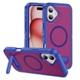 thumbnail image 1 of Dteck Magnetic & Seamless Stand for iPhone 16, Compatible with MagSafe, Military Grade Drop Protection, Slim Frosted Rugged Kickstand Phone Case for iPhone 16,Blue Rose, 1 of 6