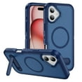 thumbnail image 1 of Dteck Magnetic & Seamless Stand for iPhone 16, Compatible with MagSafe, Military Grade Drop Protection, Slim Frosted Rugged Kickstand Phone Case for iPhone 16,Blue, 1 of 6