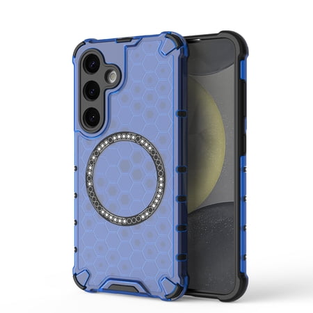 Dteck Magnetic Transparent Case for Samsung Galaxy A36 5G, Compatible with MagSafe Wireless Charging Slim Anti-Scratch Shockproof Soft TPU Rubber Cover Case, Blue