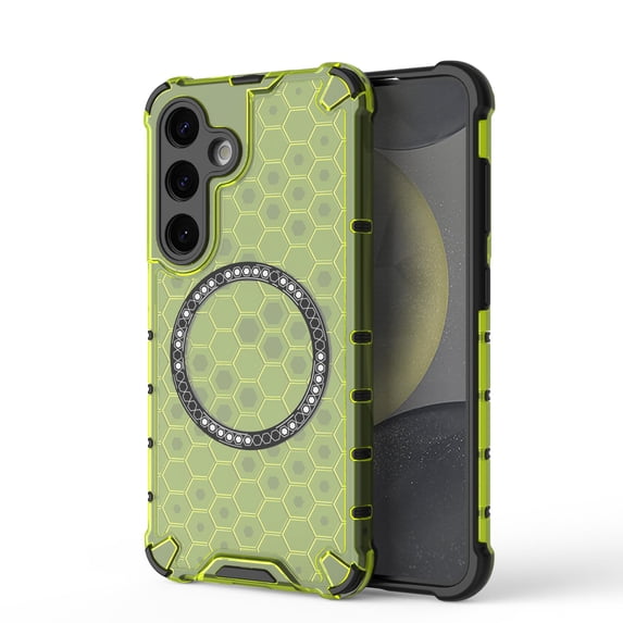 Dteck Magnetic Transparent Case for Samsung Galaxy A55, Compatible with MagSafe Wireless Charging Slim Anti-Scratch Shockproof Soft TPU Rubber Cover Case, Green
