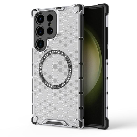 Dteck Magnetic Transparent Case for Samsung Galaxy S23 Ultra, Compatible with MagSafe Wireless Charging Slim Anti-Scratch Shockproof Soft TPU Rubber Cover Case, White