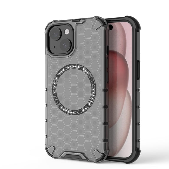 Dteck Magnetic Transparent Case for iPhone 16, Compatible with MagSafe Wireless Charging Slim Anti-Scratch Shockproof Soft TPU Rubber Cover Case, Black