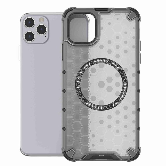 Dteck Magnetic Transparent Case for iPhone 16 Pro Max, Compatible with MagSafe Wireless Charging Slim Anti-Scratch Shockproof Soft TPU Rubber Cover Case, Black