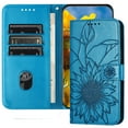 thumbnail image 1 of Dteck Magnetic Wallet Case for iPhone 13,Flower Pattern Leather Case Built-in Card Slots Shockproof Kickstand Cover for iPhone 13,Blue, 1 of 6