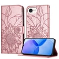 thumbnail image 1 of Dteck Magnetic Wallet Case for iPhone 16e,Flower Pattern Leather Case Built-in Card Slots Shockproof Kickstand Cover for iPhone 16e,Rosegold, 1 of 6