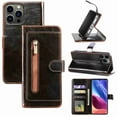 thumbnail image 1 of Dteck Magnetic Wallet Case for iPhone 13 Pro Max, Compatible with MagSafe Charger,PU Leather Zipper Folio Flip Protective Case with Magnetic Closure and Card Holder (Brown), 1 of 9