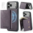 thumbnail image 1 of Dteck Magnetic Wallet Case for iPhone 17 Pro with Screen Protector, Mag Safe-Compatible Detachable PU Leather Case with RFID Blocking Card Holder Shockproof Kickstand Cover, Purple, 1 of 6