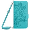 thumbnail image 1 of Dteck Magnetic Wallet Crossbody Case for Google Pixel 9A,Flower Pattern Leather RFID Blocking Card Slots Cash Pocket Case Shockproof Kickstand Cover with Shoulder Strap/Wrist Strap,Blue, 1 of 7