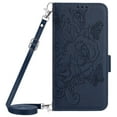 thumbnail image 1 of Dteck Magnetic Wallet Crossbody Case for Samsung Galaxy S24 FE,Flower Pattern Leather RFID Blocking Card Slots Cash Pocket Case Shockproof Kickstand Cover with Shoulder Strap/Wrist Strap,Darkblue, 1 of 7