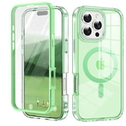 Dteck Magnetic for iPhone 16 Pro Case Full-Body Built-in Screen Protector, Compatible with MagSafe, Military Drop Proof 16 Pro Phone Cover,Green