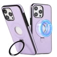 thumbnail image 1 of Dteck Magnetic for iPhone 16 Pro Leather Case with Invisible Stand, Compatible with MagSafe, Slim Kickstand Phone Cover for iPhone 16 Pro,Purple, 1 of 9