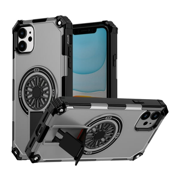 Dteck Magnetic for iPhone 11 Case, Compatible with MagSafe, Military Grade Dropproof with Invisible Stand Dual Layer Shockproof Phone Cover for iPhone 11,Silver