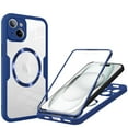 thumbnail image 1 of Dteck Magnetic for iPhone 11, Dustproof Design Compatible with MagSafe, Built-in Screen Protector Camera Protection Double Sides Full Body Protective Clear Cover for iPhone 11,Blue, 1 of 6