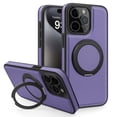 thumbnail image 1 of Dteck Magnetic for iPhone 11 Pro Max Leather Case,360° Adjustable Ring Stand Case Compatible with Magsafe Shockproof Protective Slim Phone Cover for Men Women,Purple, 1 of 9