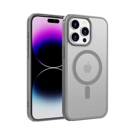Dteck Magnetic for iPhone 12 Pro Max Compatible with MagSafe, Translucent Matte Phone Case for iPhone 12 Pro Max Slim Fit Shockproof Women Men Protective Cover,Gray