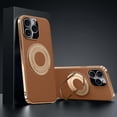 thumbnail image 1 of Dteck Magnetic for iPhone 13 Pro Max Leather Case with Invisible Stand, Compatible with MagSafe, Electroplated Bumper with Leather Back Shockproof Phone Cover iPhone 13 Pro Max,Brown, 1 of 6
