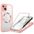thumbnail image 1 of Dteck Magnetic for iPhone 14, Dustproof Design Compatible with MagSafe, Built-in Screen Protector Camera Protection Double Sides Full Body Protective Clear Cover for iPhone 14,Pink, 1 of 6