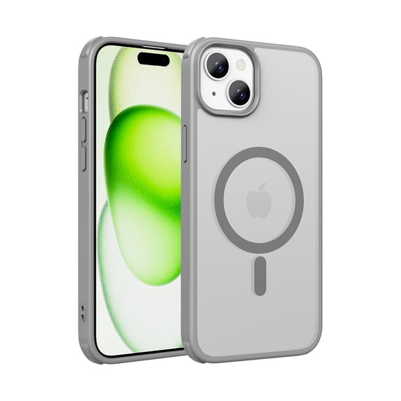 Dteck Magnetic for iPhone 14 Plus Compatible with MagSafe, Translucent Matte Phone Case for iPhone 14 Plus Slim Fit Shockproof Women Men Protective Cover,Gray