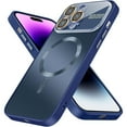 thumbnail image 1 of Dteck Magnetic for iPhone 14 Pro Case with Full Camera Lens Protector, Compatible with MagSafe, Military Grade Drop Protection Scratch Resistant Matte Shockproof Phone Cover for iPhone 14 Pro,Blue, 1 of 7
