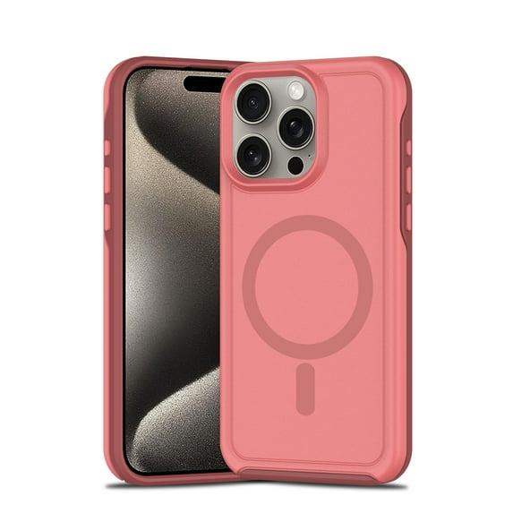 Dteck Magnetic for iPhone 15 Case, Compatible with MagSafe, Military Grade Drop Protection Dual-Layer Design Shockproof Rugged Phone Case for iPhone 15,Deep Pink