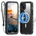 thumbnail image 1 of Dteck Magnetic for iPhone 15 Plus Case Waterproof,Built-in Screen Protector [IP68 Underwater][15FT Military Dropproof][Dustproof][Compatible with MagSafe] 360 Full-Body Shockproof Phone Case,Black, 1 of 12