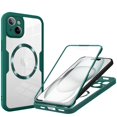 thumbnail image 1 of Dteck Magnetic for iPhone 15 Plus, Dustproof Design Compatible with MagSafe, Built-in Screen Protector Camera Protection Double Sides Full Body Protective Clear Cover for iPhone 15 Plus,Green, 1 of 6