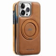 thumbnail image 1 of Dteck Magnetic for iPhone 15 Plus PU Leather Case, Invisible Ring Stand Compatible with Magsafe Accessory Slim Kickstand Rugged Back Phone Cover, Brown, 1 of 7