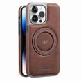 thumbnail image 1 of Dteck Magnetic for iPhone 15 Plus PU Leather Case, Invisible Ring Stand Compatible with Magsafe Accessory Slim Kickstand Rugged Back Phone Cover, Darkbrown, 1 of 7