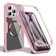 thumbnail image 1 of Dteck Magnetic for iPhone 15 Pro Max Case Compatible with MagSafe, Built-in Screen Protector Camera Protection Double Sides Full Body Protective Clear Cover for iPhone 15 Pro Max,Pink, 1 of 9