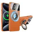 thumbnail image 1 of Dteck Magnetic for iPhone 15 Pro Max Case with Ring Stand, Compatible with MagSafe, Full Camera Lens Protector Scratch Resistant Matte Slim Cover Case for iPhone 15 Pro Max,Orange, 1 of 7