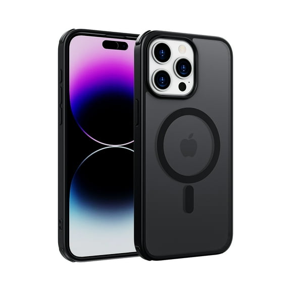 Dteck Magnetic for iPhone 15 Pro Max Compatible with MagSafe, Translucent Matte Phone Case for iPhone 15 Pro Max Slim Fit Shockproof Women Men Protective Cover,Black