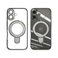 thumbnail image 1 of Dteck Magnetic for iPhone 16 Case with Invisible Stand Compatible with MagSafe, Full Camera Lens Protector Plating Bumper Shockproof Not Yellowing Clear Cover for iPhone 16,Gray, 1 of 6