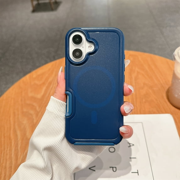 Dteck Magnetic for iPhone 16 Plus Case 2024, Compatible with MagSafe, Military Grade Drop Protection Dual-Layer Design Shockproof Rugged Phone Case for iPhone 16 Plus 6.7 Inch,Deep Blue