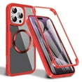 thumbnail image 1 of Dteck Magnetic for iPhone 16 Plus Case Compatible with MagSafe, Built-in Screen Protector Camera Protection Double Sides Full Body Protective Clear Cover for iPhone 16 Plus,Red, 1 of 9