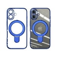 thumbnail image 1 of Dteck Magnetic for iPhone 16 Plus Case with Invisible Stand Compatible with MagSafe, Full Camera Lens Protector Plating Bumper Shockproof Not Yellowing Clear Cover for iPhone 16 Plus,Blue, 1 of 6