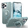 thumbnail image 1 of Dteck Magnetic for iPhone 16 Pro Case with Screen Protector Camera Lens Cover, Compatible with MagSafe, Military Grade Drop Ring Holder Translucent Slim Hard Back Soft Edge,Blue, 1 of 8