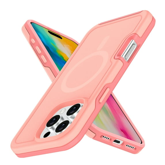 Dteck Magnetic for iPhone 16 Pro Max Case 2024, Compatible with MagSafe, Military Grade Drop Protection Dual-Layer Design Shockproof Rugged Phone Case for iPhone 16 Pro Max 6.9 Inch,Pink