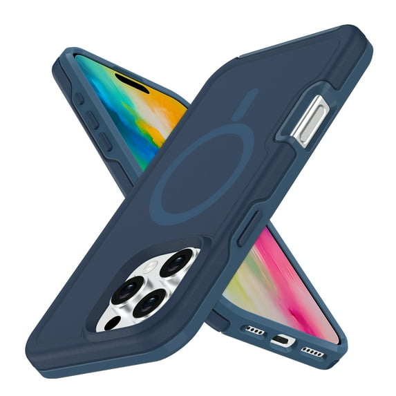 Dteck Magnetic for iPhone 16 Pro Max Case 2024, Compatible with MagSafe, Military Grade Drop Protection Dual-Layer Design Shockproof Rugged Phone Case for iPhone 16 Pro Max 6.9 Inch,Deep Blue